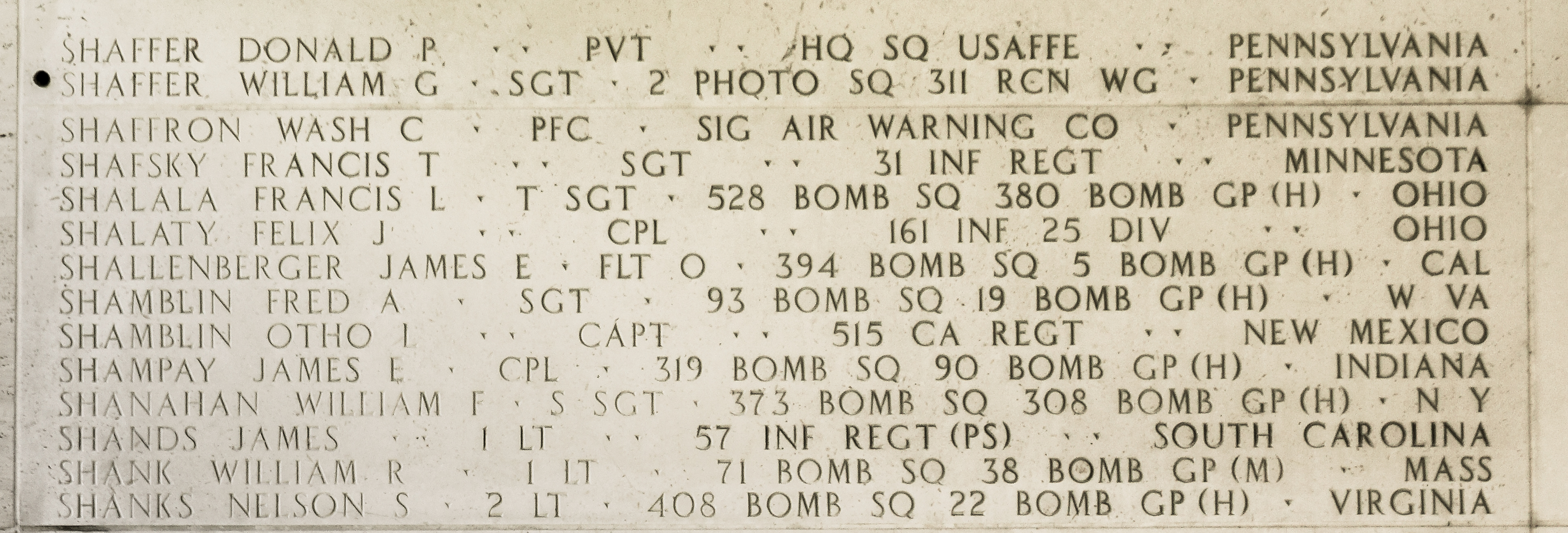 Fred A. Shamblin, Sergeant